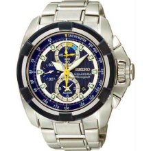 Men's Velatura Alarm Chronograph Blue Dial Rubber Strap