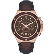 Michael Kors Brown Leather Chronograph Unisex Watch Mk5515