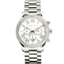 Michael Kors Silver Crystal Chronograph Watch Silver