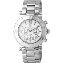 Momentus Silver Tone Stainless Steel White Dial Chronograph Wome ...