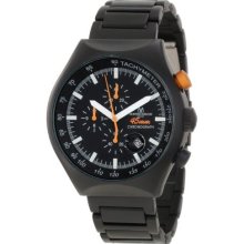 Montres De Luxe 45 Mm Black Men'S 45 Mm Black Quartz Chronograph Black Dial Watch