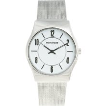 Monument Women's Silvertone Mesh Strap Analog