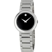 Movado Concerto Black Dial Stainless Steel Ladies Watch