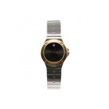 Movado Two Tone Black Dial Museum Watch