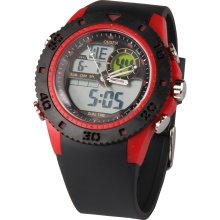 multifunction digital sport rubber band date dual time wristwatch wris