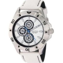 Nautica Men's N14577g Nst 06 Multifunction Round White Dial Stainless Steel $145