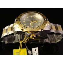 New Mens Invicta Gt 24 Jewel Automatic 18 K Plated 2 Tone Grand Diver 1000 Feet