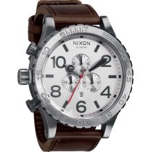 Nixon 51-30 Chrono Leather (Silver/Brown)