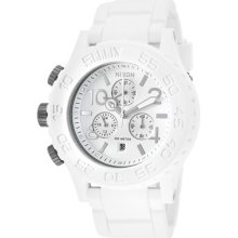 Nixon Watches Men's Minimize Chronograph White Dial White Rubber White