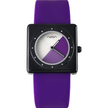 Noon 32-025 Women's 32 Silicone Band Purple And White Dial Watch