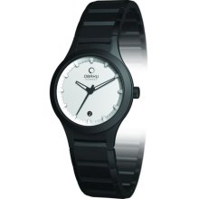 Obaku Women's Night White Dial Black Ion Plated Stainless Steel ...