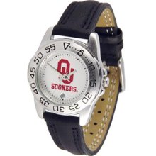 Oklahoma Sooners OU Womens Leather Wrist Watch