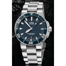 Oris Divers wrist watches: Aquis Date Blue Ceramic Bezel 01 733 7653 4