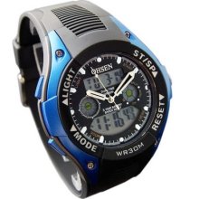 Oshen Onsun Mens Watches Dual Display Electronic Watches Luminescent Alarm Watch