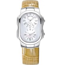 Philip Stein Watches Women's Mother of Pearl Dial Sand Alligator Leath