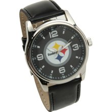 Pittsburgh Steeler wrist watch : Pittsburgh Steelers Interchangeable Leather Watch - Black/Brown