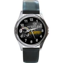 Pittsburgh Steelers Unisex Silver-Tone Round Metal Watch 11