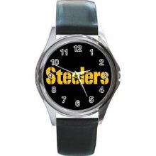 Pittsburgh Steelers Unisex Silver-Tone Round Metal Watch 14