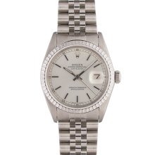 Pre-owned Rolex Men's Datejust Stainless Steel Silver Dial Watch (Stainless steel 36mm, silver dial)