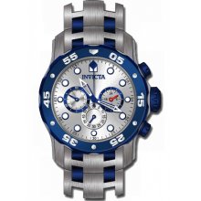 Pro Diver Scuba Chronograph Stainless Steel Case And Bracelet White To