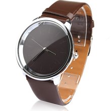 Quartz PU Band Wrist Watch For Women(Coffee)