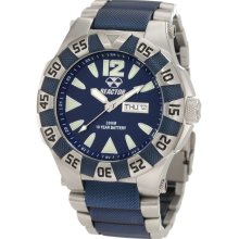 Reactor Mens Gamma Analog Stainless Watch - Two-tone Bracelet - Blue Dial - 53303