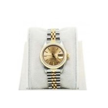 Rolex Datejust 69173 Ladies Two Tone Champagne Dial Fluted Bezel Watch