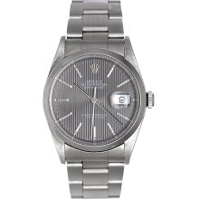 Rolex Datejust Men's Steel Watch 16200 Gray Tapestry Dial