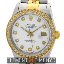 Rolex Datejust Steel & Gold Diamond Dial Diamond Bezel Circa 1989