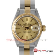 Rolex Ladies Datejust Two Tone Champagne Stick Oyster All Original