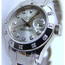 Rolex Ladies PearlMaster Silver Diamond 80319 WatchChest