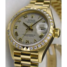 Rolex Ladies President Pyramid Roman 69268 Pyramid Bezel Watchchest