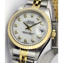 Rolex Lady Datejust White Diamond 69173 Jubilee WATCH CHEST