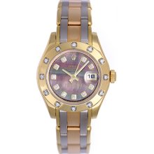 Rolex Masterpiece/Pearlmaster 18k Tridor Ladies Watch 80318