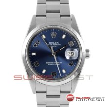 Rolex Stainless Steel Date Model Blue Arabic Dial 15200