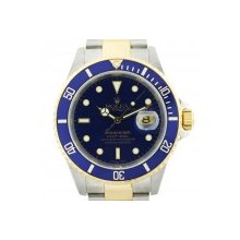 Rolex Submariner 16613 Two Tone Blue Dial Mens Watch