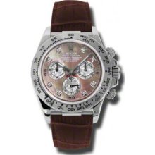 Rolex Watches Daytona White Gold Leather Strap 116519 dkltmd