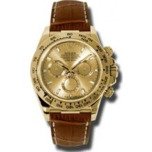 Rolex Watches Daytona Yellow Gold Leather Strap 116518 chsbr