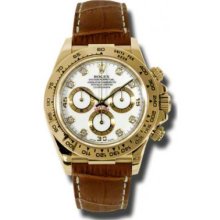 Rolex Watches Daytona Yellow Gold Leather Strap 116518 wdbr