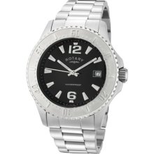 Rotary Men's Black Dial Stainless Steel