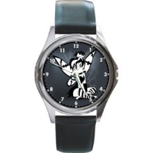 Round Leather Wrist Watch Stainless Fairy Gothic