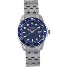 Rudiger Men's Chemnitz Blue IP Rotating Bezel Luminous Dial Date ...