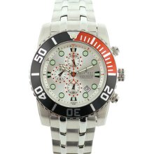 Sartego Men's Stainless Steel Ocean Master Diver Chronograph Silver Tone Dial SPC61