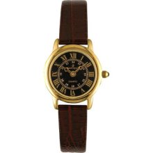 Sartego SEN782R Gold Tone Toledo Dress Watch Black Dial Strap ...