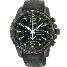 Seiko Black Men's 100 Meter Sportura - Aviator Alarm Watch