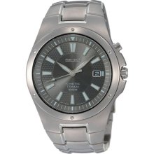 Seiko Men's Kinetic Titanium Gray Dial SKA417P1