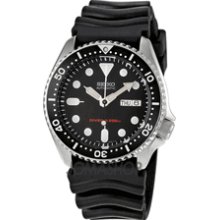 Seiko Skx007k1 Stainless Round Case Black Dial Automatic Watch For Men