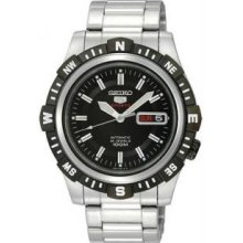 Seiko SRP139 Mens Stainless Steel Seiko 5 Automatic Black Dial Bezel