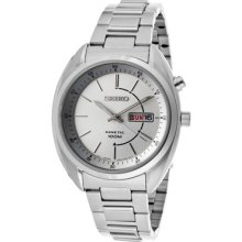 Seiko Watches Men's Kinetic Silver Dial Stainless Steel Stainless Ste