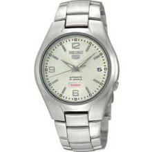 Silver Men`s Seiko 5 Automatic 21 Jewel Watch